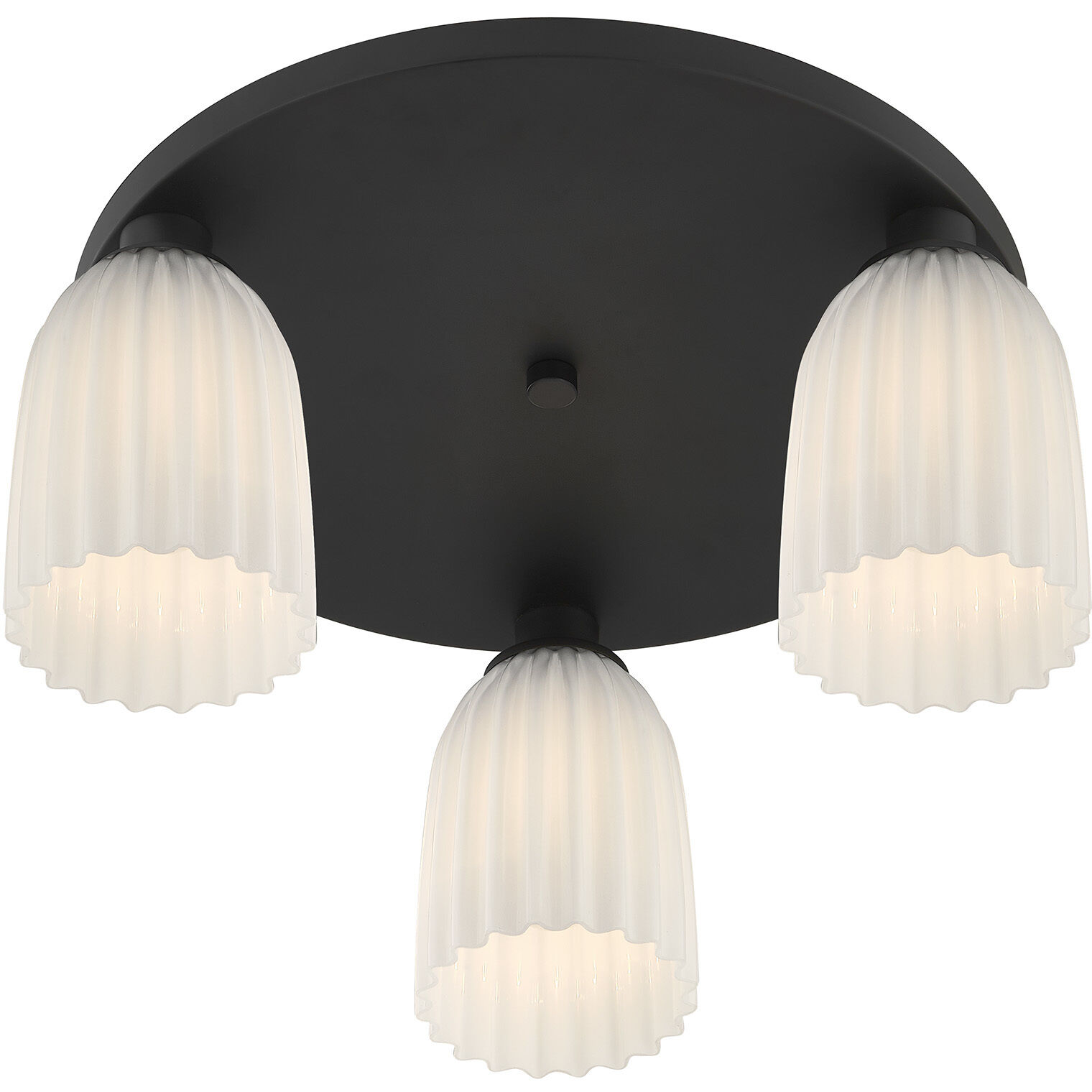 Baldwin 3 Light 18 inch Matte Black Flush Mount Ceiling Light, Essentials