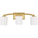 Whitney 3 Light 24 inch Warm Brass Bathroom Vanity Light Wall Light