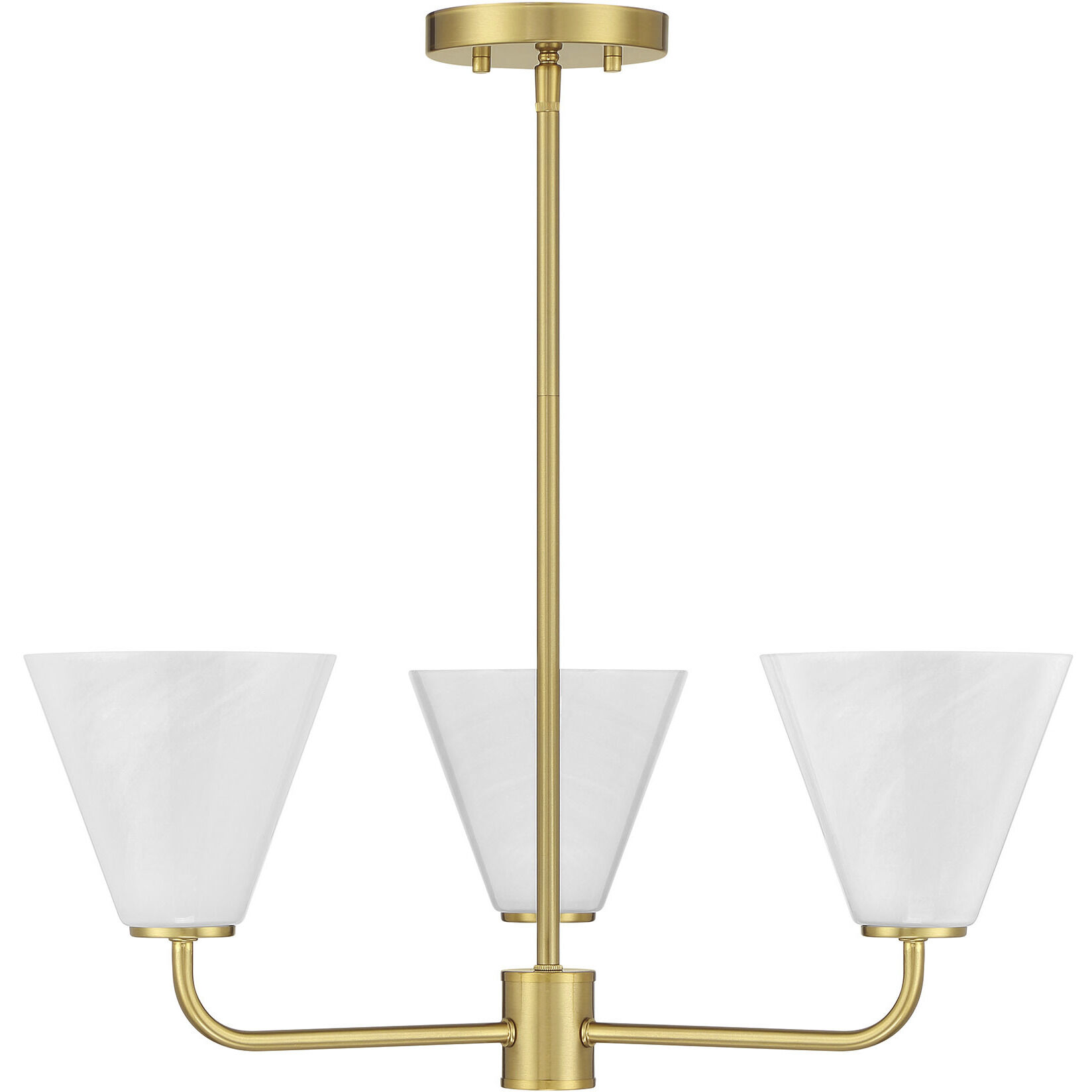 Blair 3 Light 24 inch Warm Brass Chandelier Ceiling Light