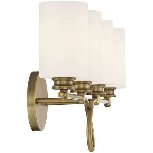 Woodbury 4 Light 28 inch Warm Brass Vanity Light Wall Light