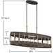 Leland 4 Light 36.13 inch Artisan Rust Linear Chandelier Ceiling Light