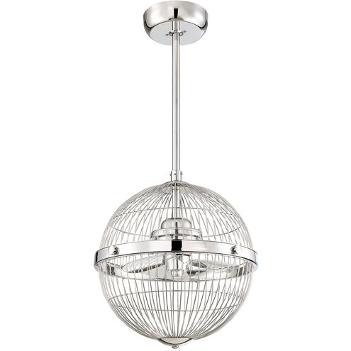 Arena 17 inch Polished Chrome with Silver Blades Fan D lier