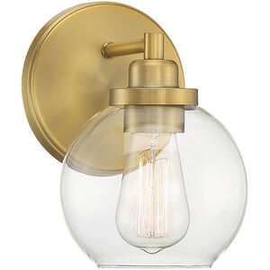 Carson 1 Light 6 inch Warm Brass Bathroom Vanity Light Wall Light, Essentials
