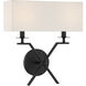 Arondale 2 Light 14 inch Matte Black Wall Sconce Wall Light