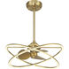 Dorado 14 inch Warm Brass with Gold Blades Fan D'Lier