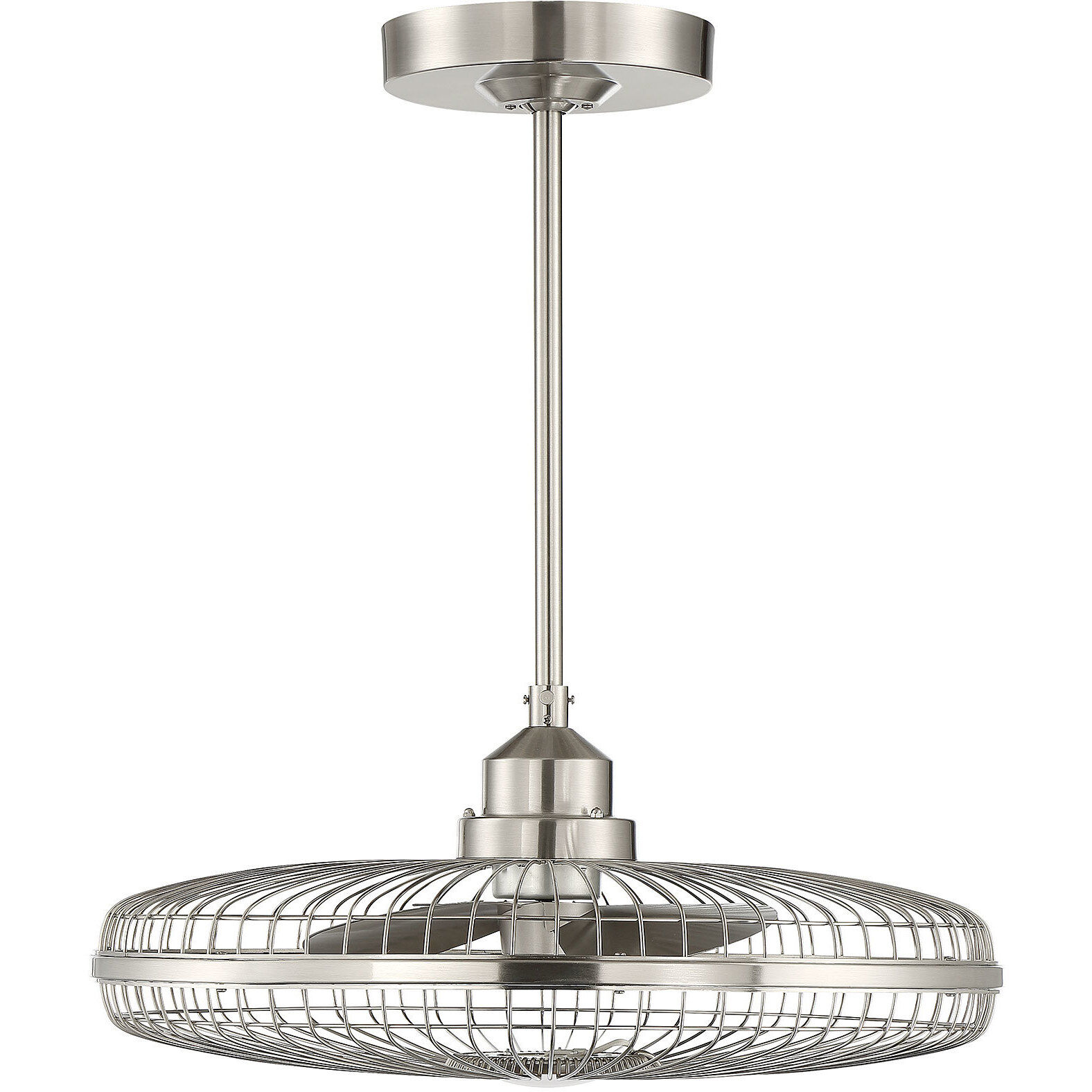 Wetherby 14 inch Satin Nickel with Silver Blades Fan D'Lier