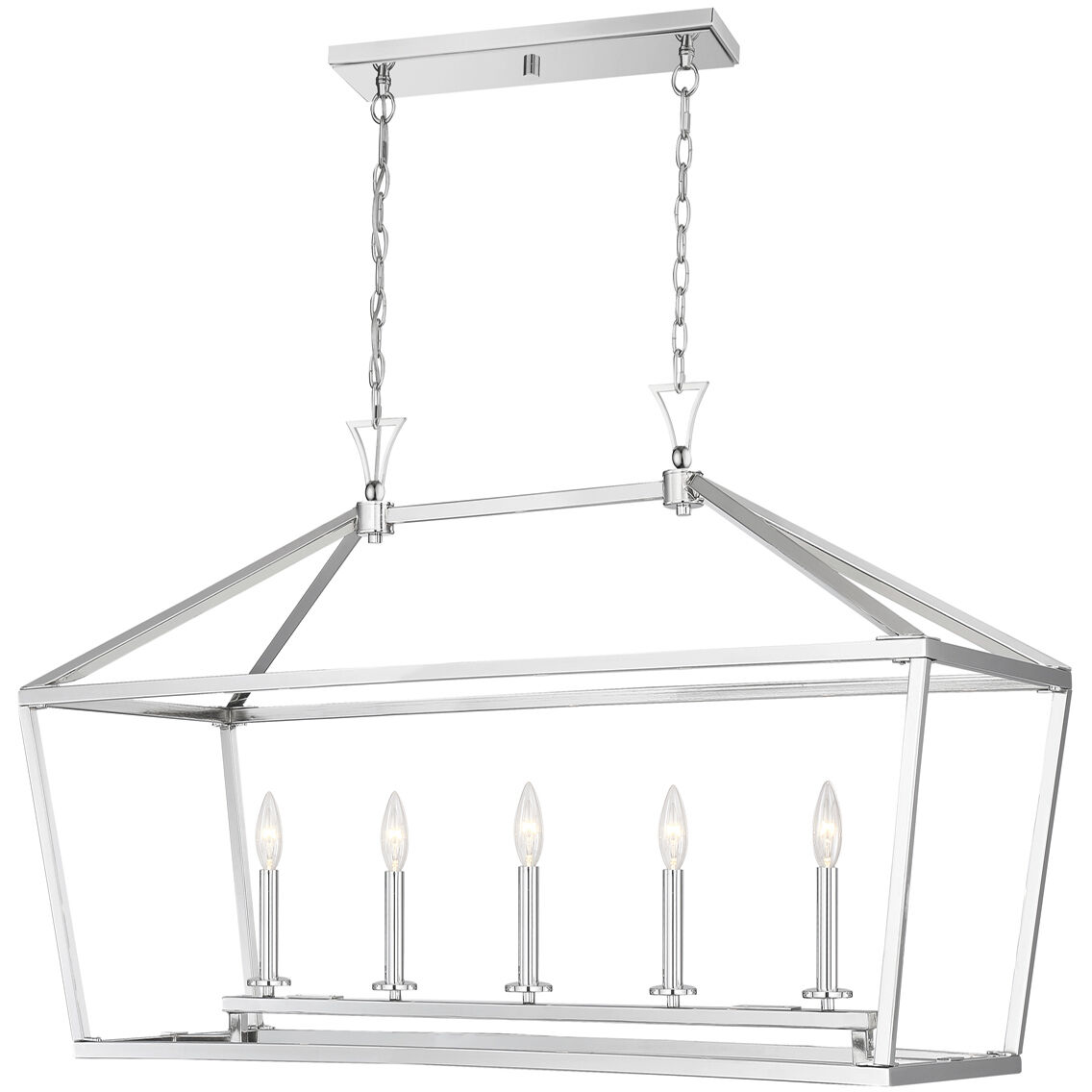 Townsend 5 Light 44 inch Polished Nickel Linear Chandelier Ceiling Light, Essentials