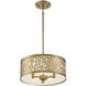New Haven 3 Light 14 inch Burnished Brass Covertible SemiFlush Ceiling Light
