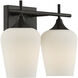 Octave 2 Light 13.75 inch Matte Black Bathroom Vanity Light Wall Light, Essentials