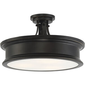 Watkins 3 Light 16 inch Classic Bronze Semi-Flush Ceiling Light, Essentials