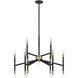 Rossi 18 Light 32 inch Matte Black with Warm Brass Chandelier Ceiling Light