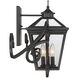 Ellijay Outdoor Wall Lantern in English Bronze, with Scrolls
