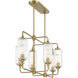 Holton Linear Chandelier Ceiling Light in Warm Brass