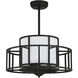 Oslo 12 inch Matte Black with Black Blades Fan D'Lier