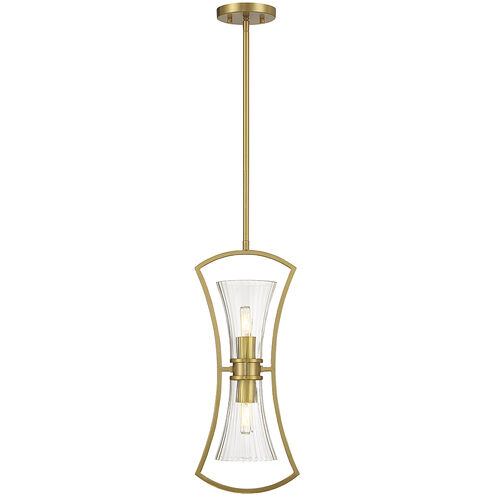 Bennington 2 Light 8.75 inch Warm Brass Pendant Ceiling Light