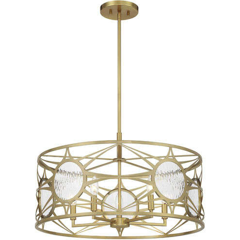 Balfour 5 Light 24 inch Warm Brass Convertible Semi-Flush or Pendant Ceiling Light