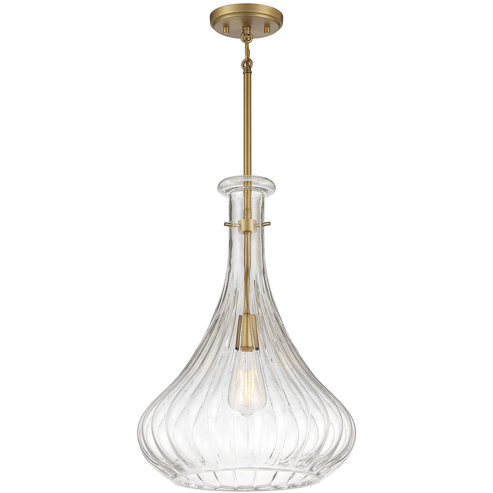 Bristo 1 Light 14 inch Warm Brass Pendant Ceiling Light, Essentials