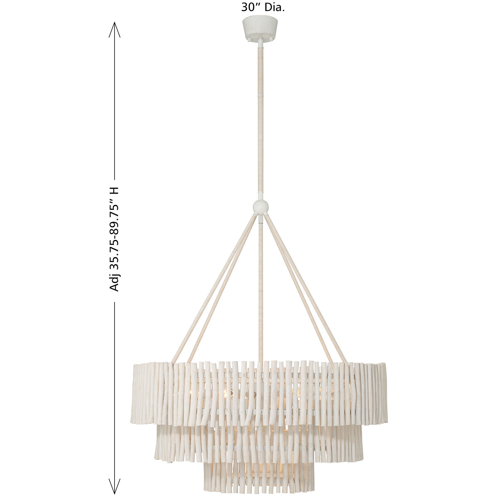 Phong 9 Light 30 inch Blanco Chandelier Ceiling Light