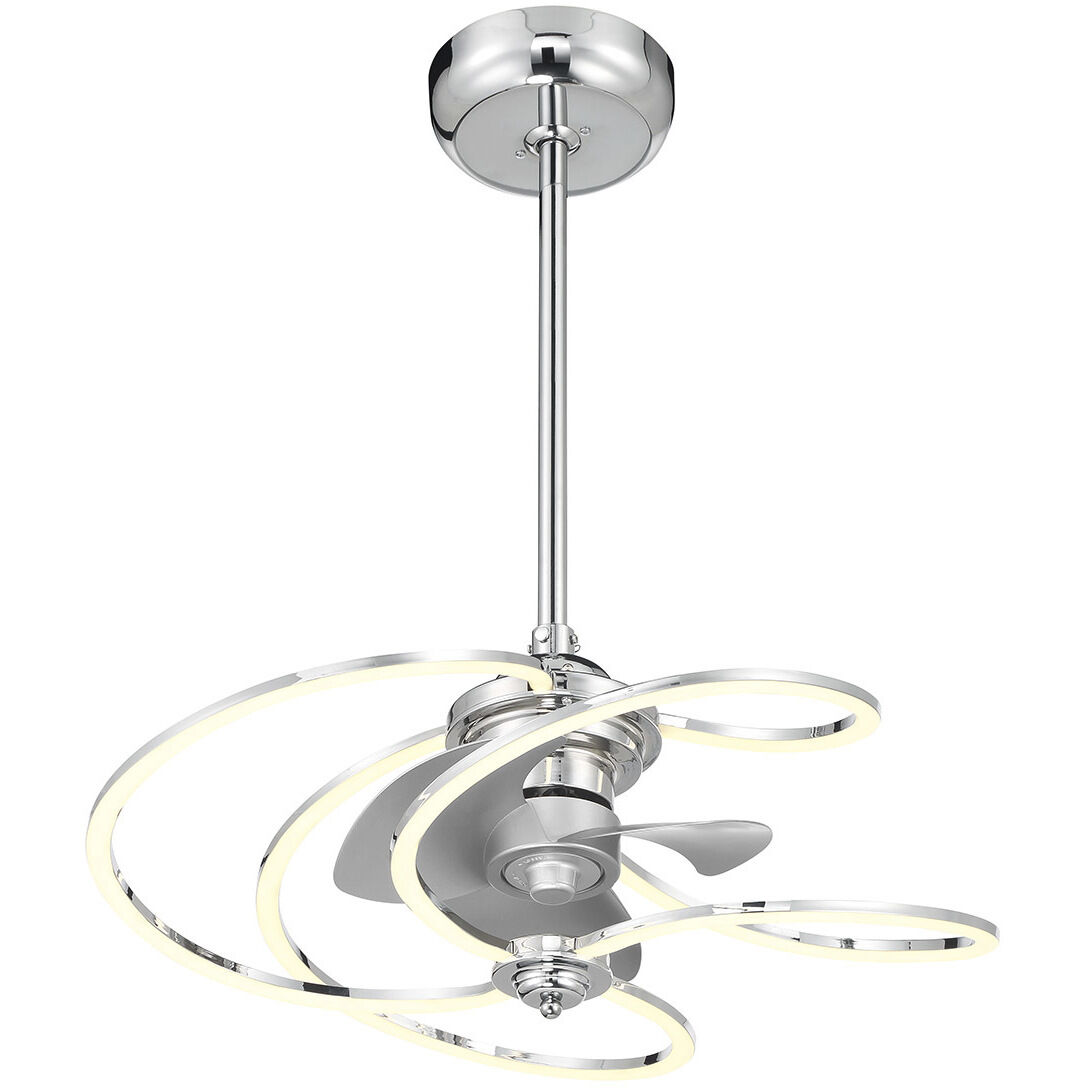 Hydra 12 inch Polished Chrome with Silver Blades Fan D'Lier