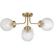 Coral 4 Light 27 inch Warm Brass Semi-Flush Ceiling Light