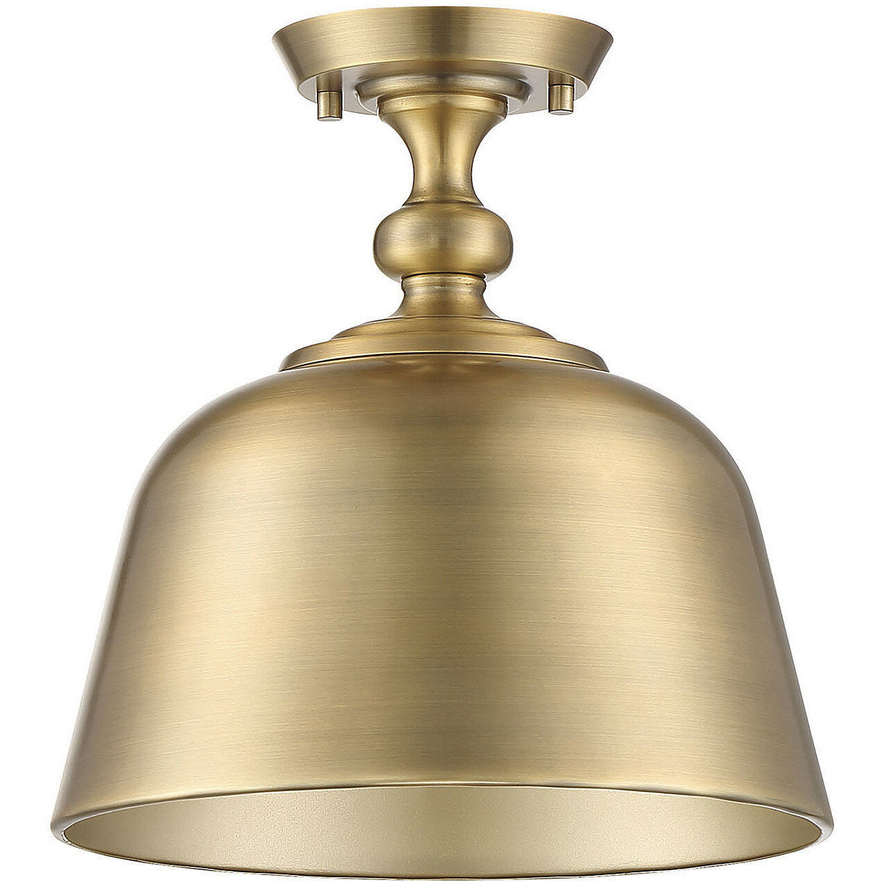 Berg 1 Light 12 inch Warm Brass Semi-Flush Ceiling Light, Essentials