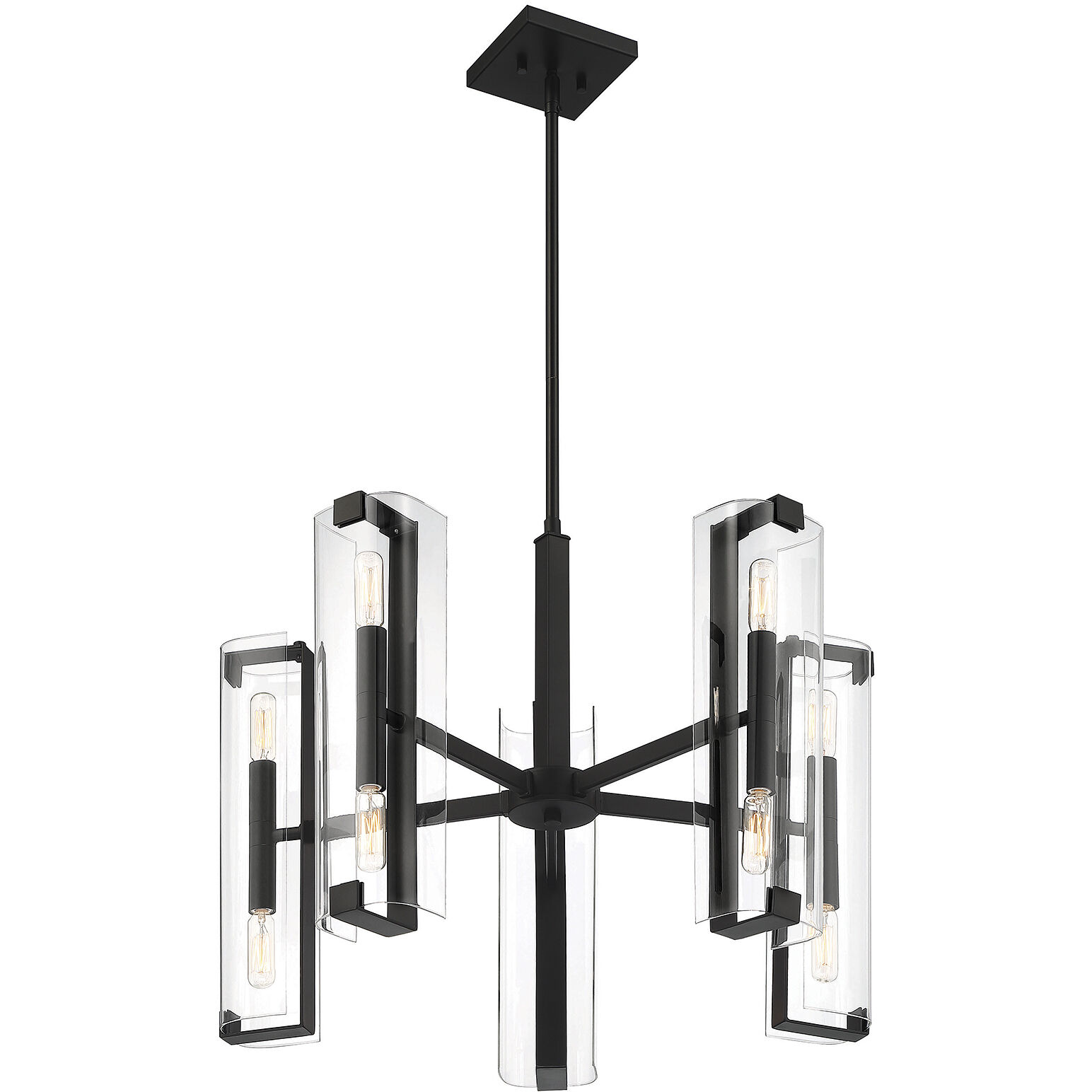 Winfield 10 Light 25 inch Matte Black Chandelier Ceiling Light, Essentials