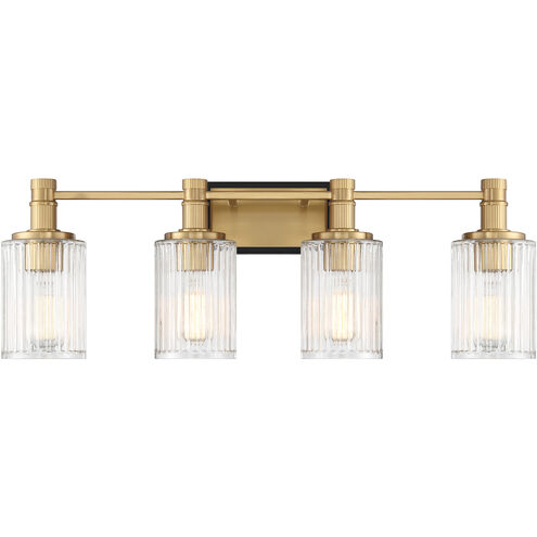 Concord 4 Light 30.75 inch Black with Warm Brass Accents Bathroom Vanity Light Wall Light