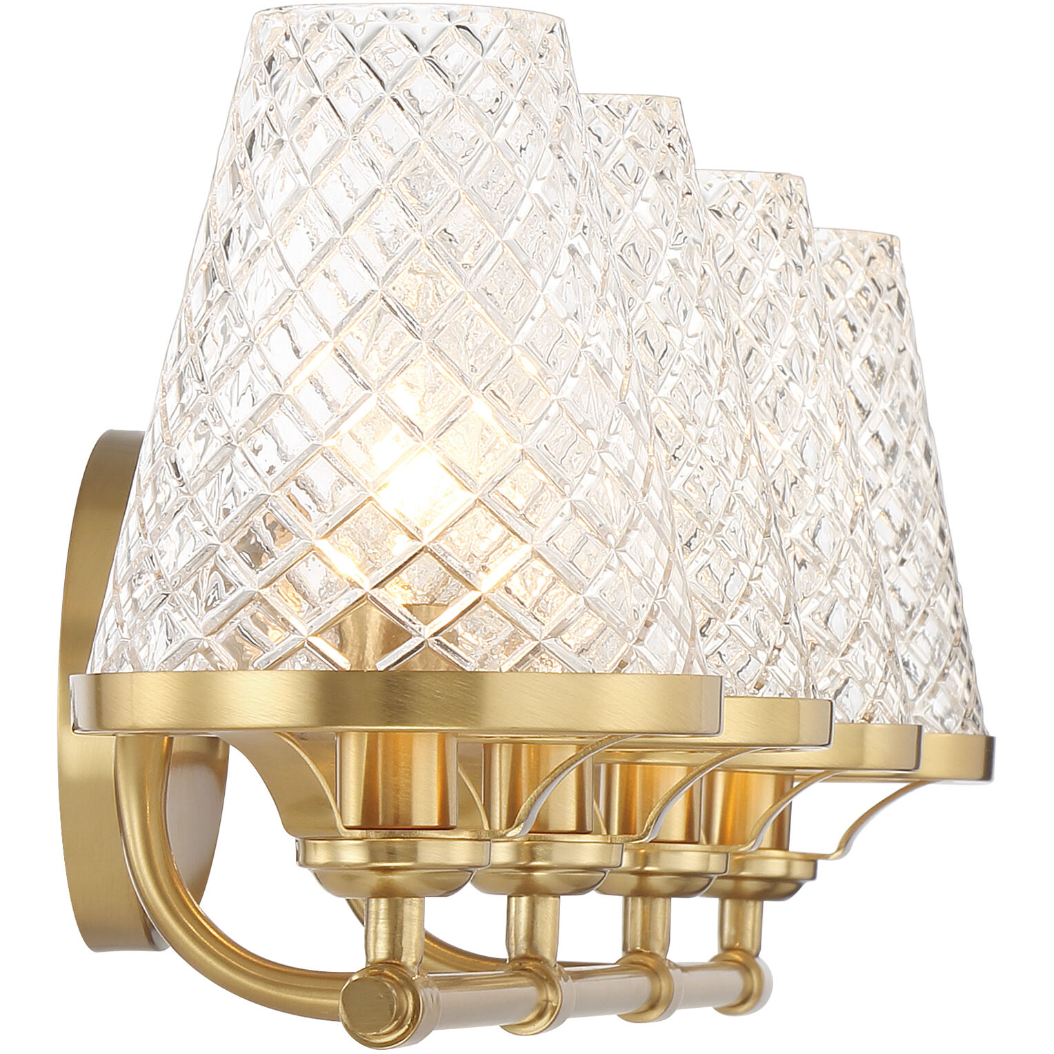 Candler 4 Light 32 inch Warm Brass Bathroom Vanity Light Wall Light