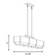 Orleans 5 Light 44.38 inch Black Cashmere Linear Chandelier Ceiling Light