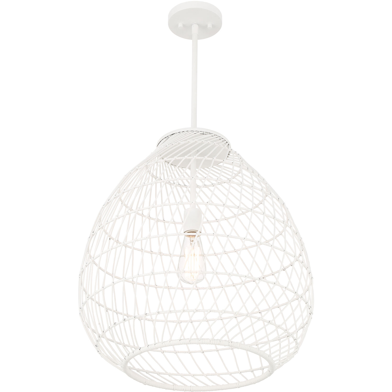 Maya 1 Light 20 inch Bisque White Pendant Ceiling Light