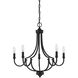 Auburn 5 Light 24 inch Matte Black Chandelier Ceiling Light, Essentials