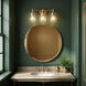 Concord 3 Light 22 inch Black with Warm Brass Accents Bathroom Vanity Light Wall Light