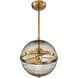 Arena 17 inch Warm Brass Fan D lier