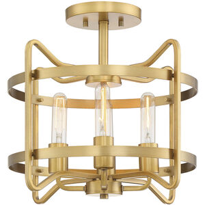 Kent 4 Light 16 inch Warm Brass Semi-Flush Ceiling Light, Essentials