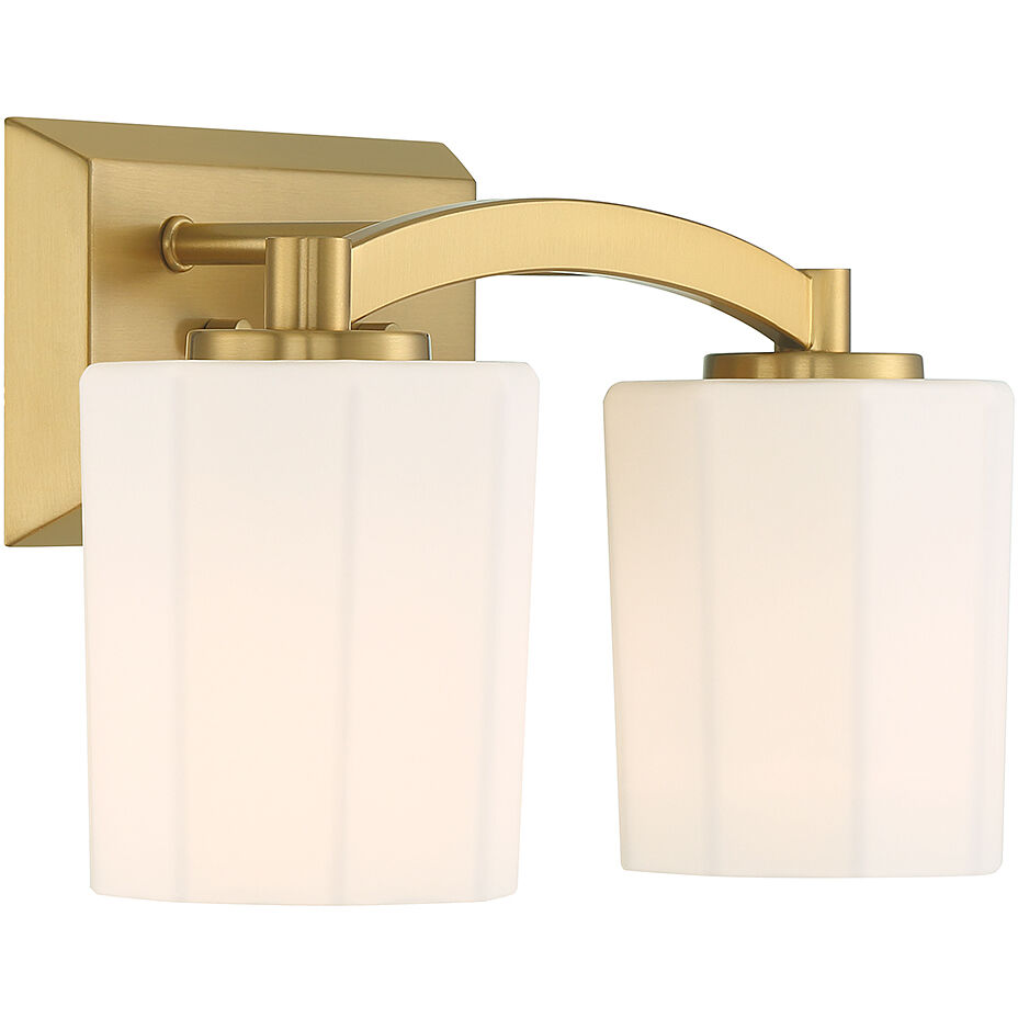 Whitney 2 Light 14 inch Warm Brass Bathroom Vanity Light Wall Light