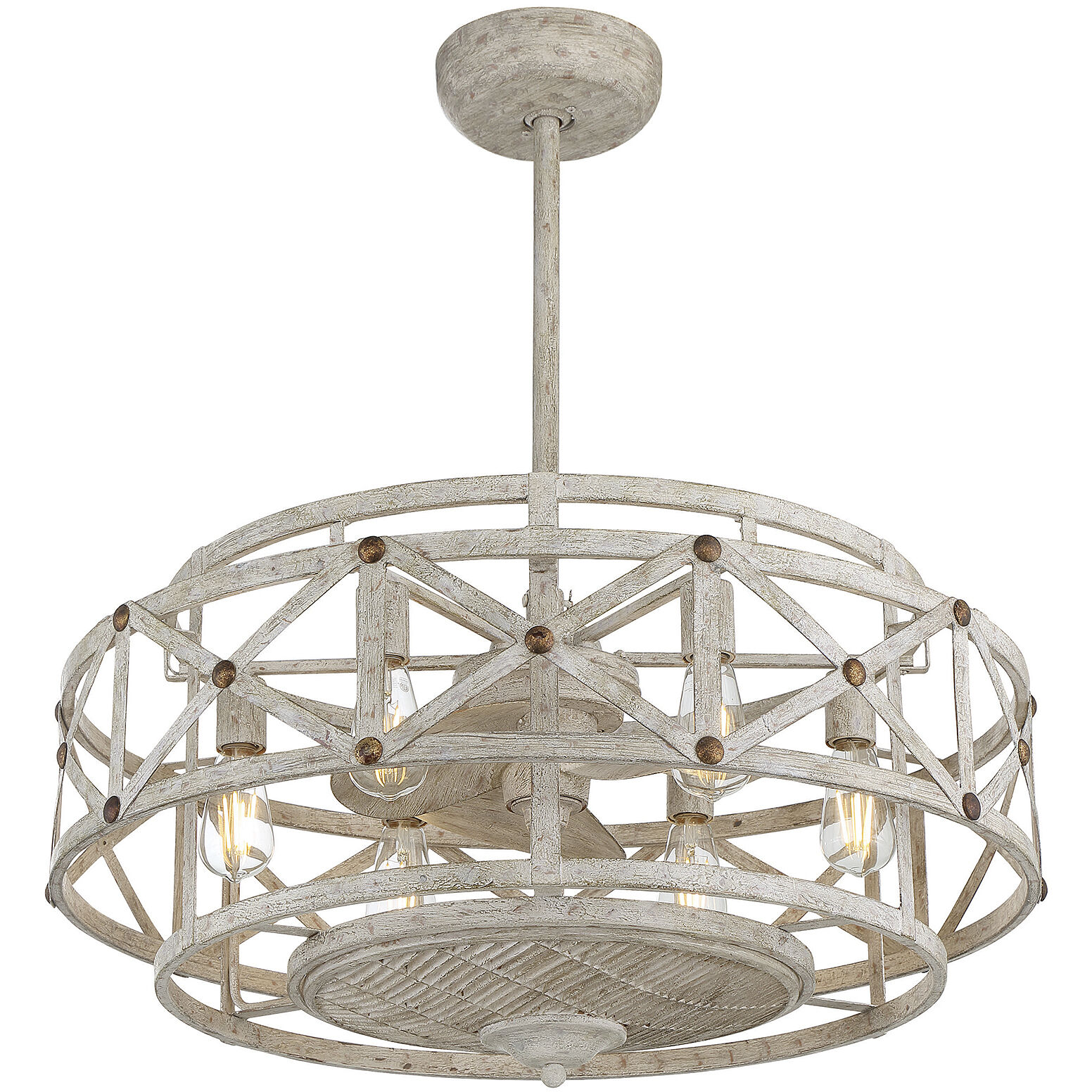 Colonade 14 inch Provence with Gold Accents Fan D'Lier