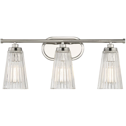 Chantilly 3 Light 22 inch Polished Nickel Bathroom Vanity Light Wall Light, Essentials
