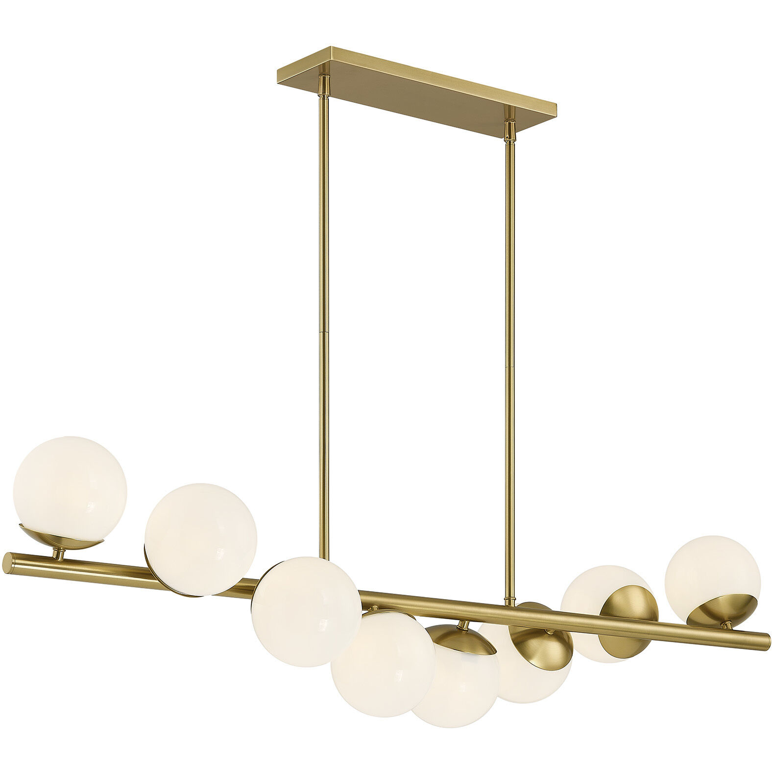 Turin 8 Light 45 inch Warm Brass Linear Chandelier Ceiling Light