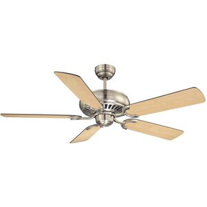 Pine Harbor 52 inch Satin Nickel with Maple and Chestnut Blades Ceiling Fan