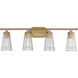 Chantilly 4 Light 30.5 inch Warm Brass Bathroom Vanity Light Wall Light, Essentials