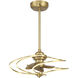 Hydra 12 inch Warm Brass with Gold Blades Fan D'Lier