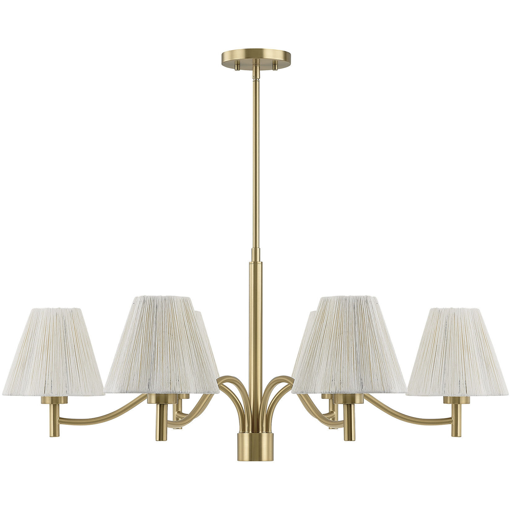 Rosa 6 Light 36 inch Noble Brass Chandelier Ceiling Light