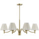 Rosa 6 Light 36 inch Noble Brass Chandelier Ceiling Light
