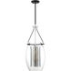 Dunbar 1 Light 12 inch Matte Black with Polished Chrome Accents Pendant Ceiling Light, Essentials