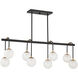Couplet 8 Light 38 inch Black with Warm Brass Accents Linear Chandelier Ceiling Light