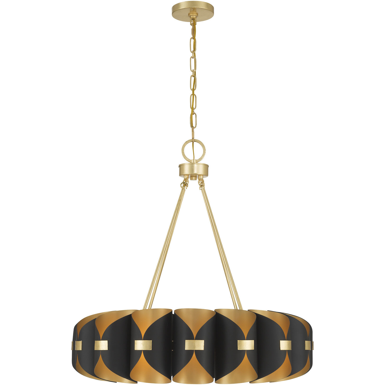 Pelham LED 27.75 inch Black Cashmere and True Gold Chandelier Ceiling Light