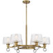 Hanover 6 Light 32 inch Warm Brass Chandelier Ceiling Light, Essentials