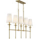 Trundle 5 Light 48 inch Warm Brass Linear Chandelier Ceiling Light, Lighting One