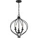 Orchid 3 Light 16 inch Matte Black Pendant Ceiling Light, Lighting One