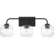 Baldwin 3 Light 24 inch Matte Black Bathroom Vanity Light Wall Light, Lighting One